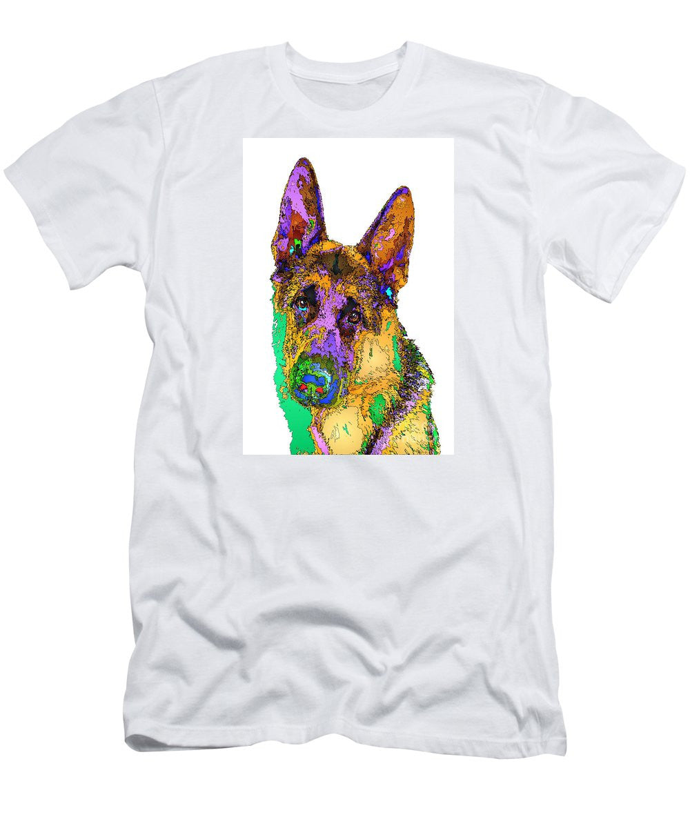 Men's T-Shirt (Slim Fit) - Bogart The Shepherd. Pet Series