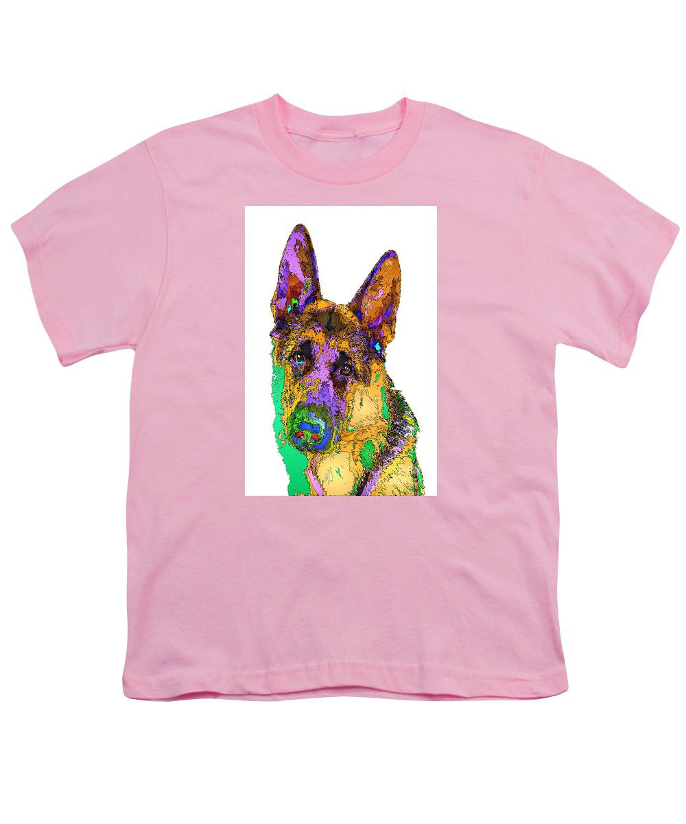 Youth T-Shirt - Bogart The Shepherd. Pet Series