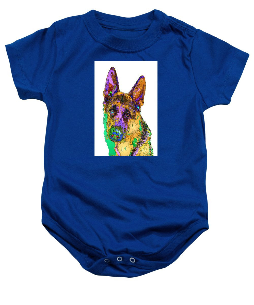 Baby Onesie - Bogart The Shepherd. Pet Series