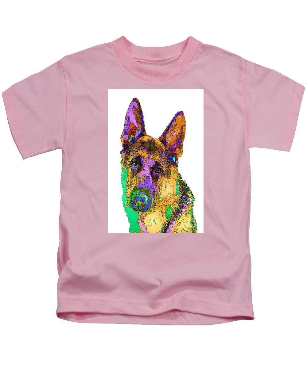 T-shirt pour enfant - Bogart le berger. Série Pet