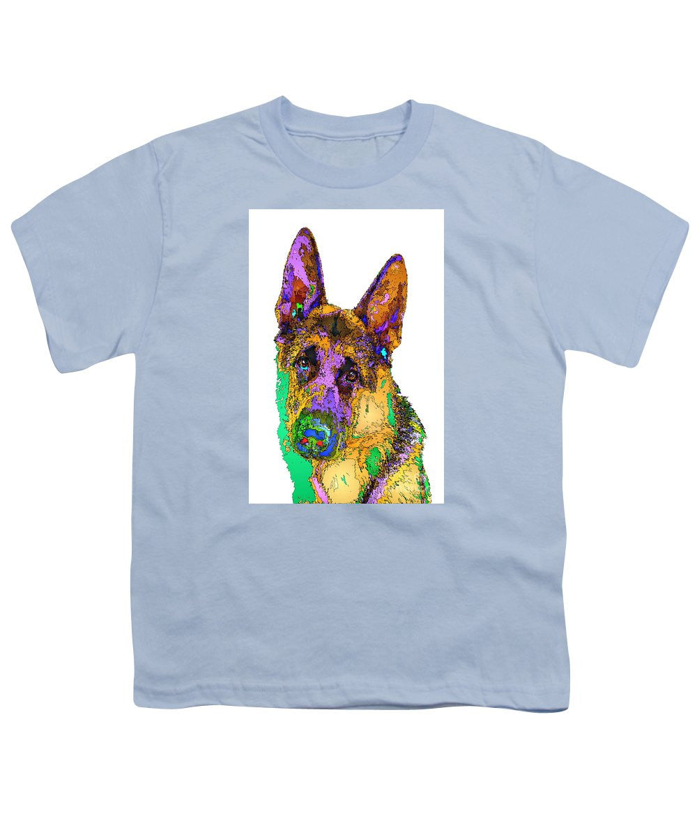 Youth T-Shirt - Bogart The Shepherd. Pet Series