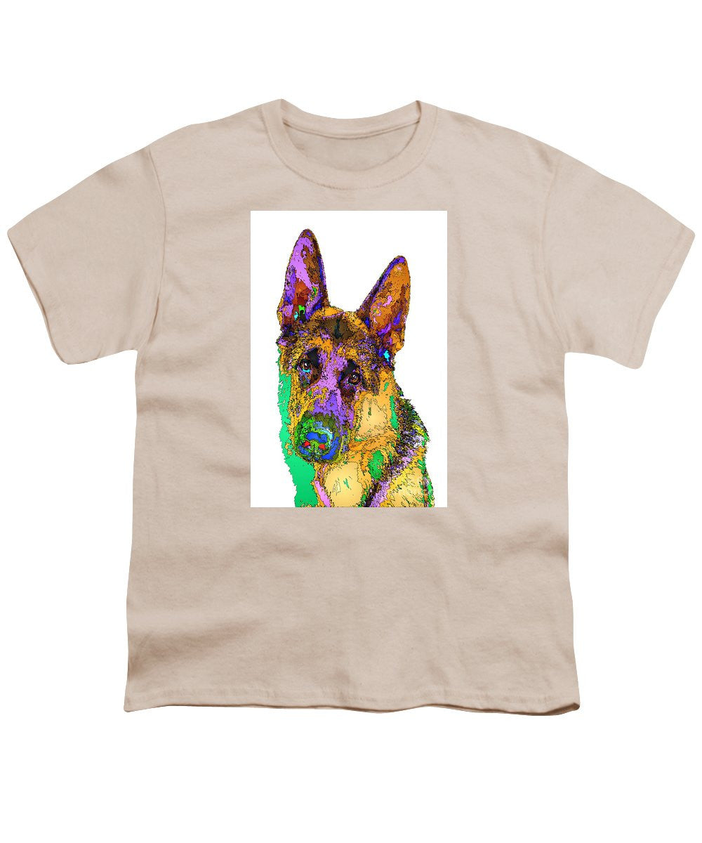 Youth T-Shirt - Bogart The Shepherd. Pet Series