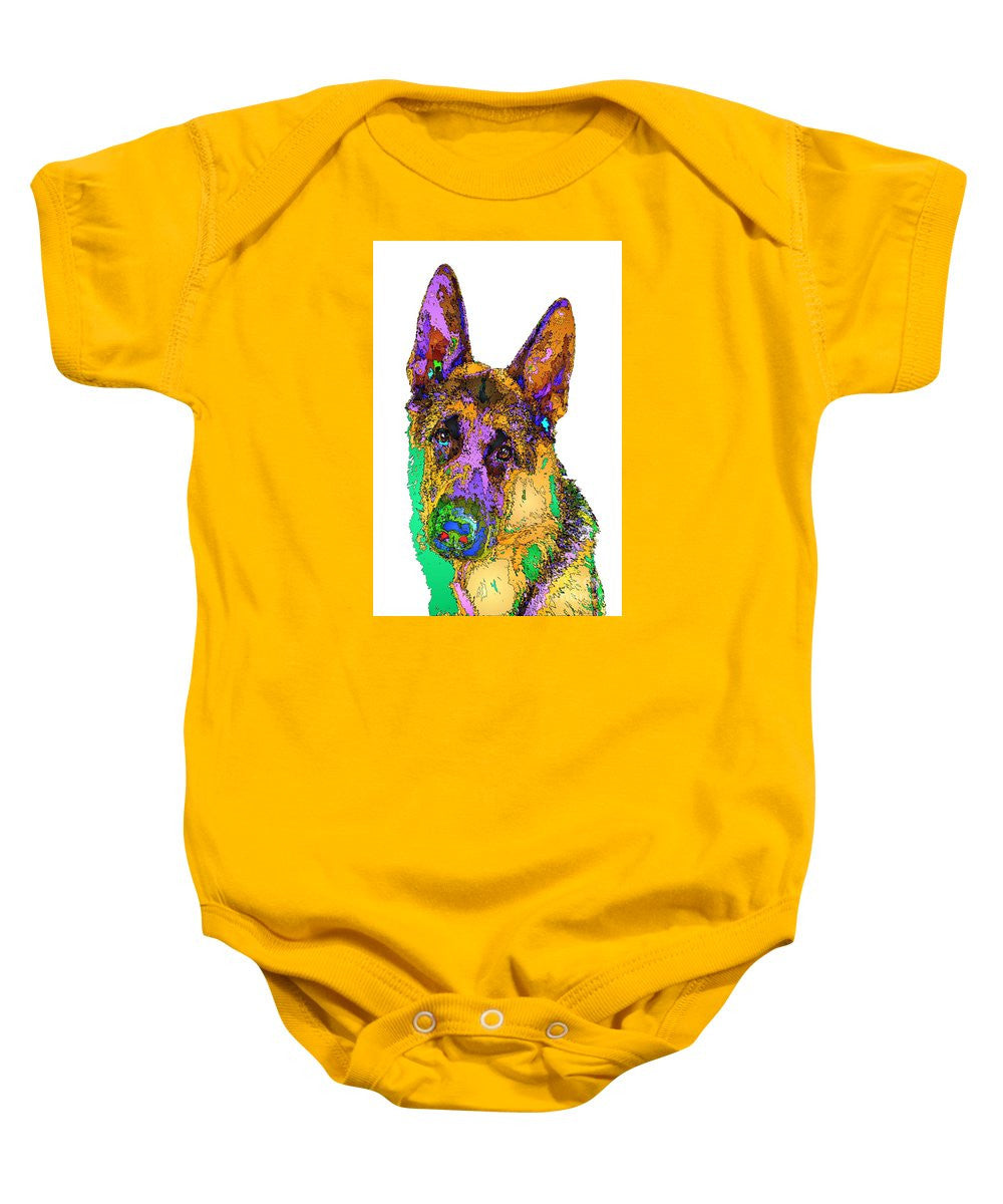 Baby Onesie - Bogart The Shepherd. Pet Series