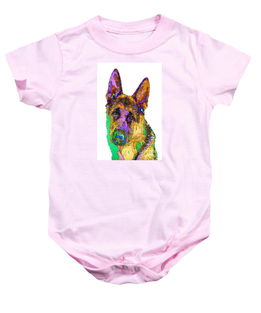 Baby Onesie - Bogart The Shepherd. Pet Series