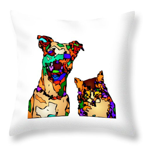 Throw Pillow - Buddies For Life. Pet Series