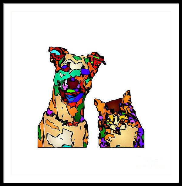 Framed Print - Buddies For Life. Pet Series