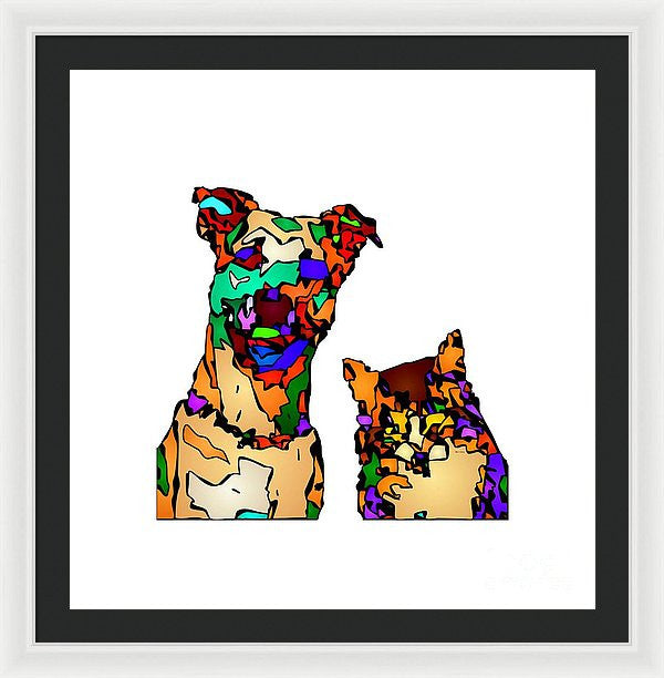 Framed Print - Buddies For Life. Pet Series