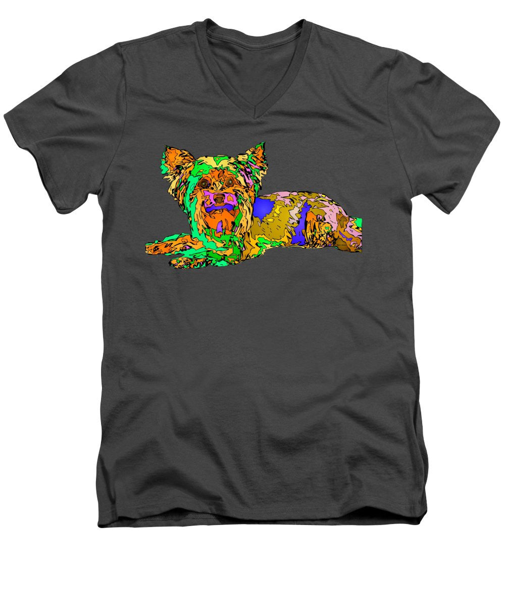 Men's V-Neck T-Shirt - Buddy. Pet Series