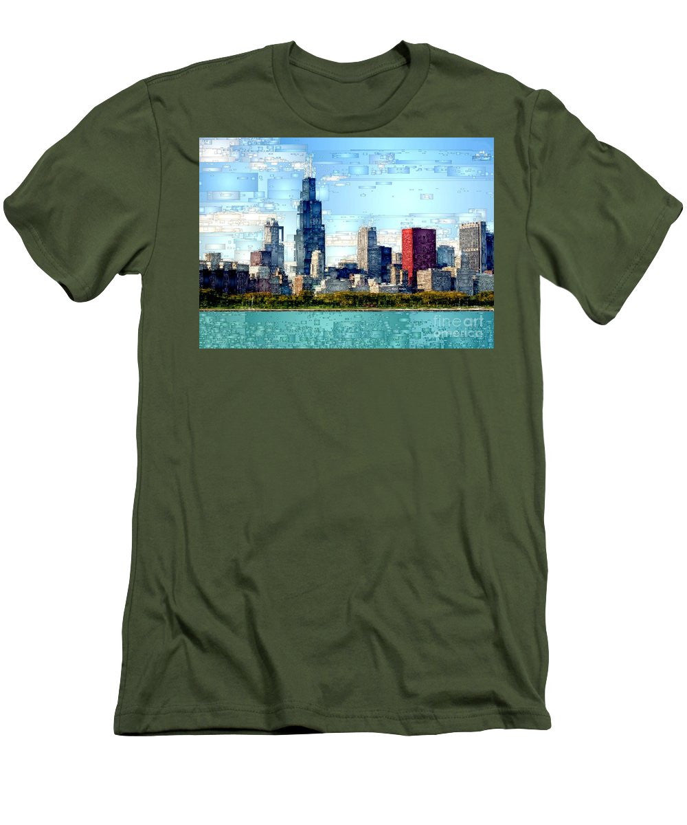 Men's T-Shirt (Slim Fit) - Chicago Skyline