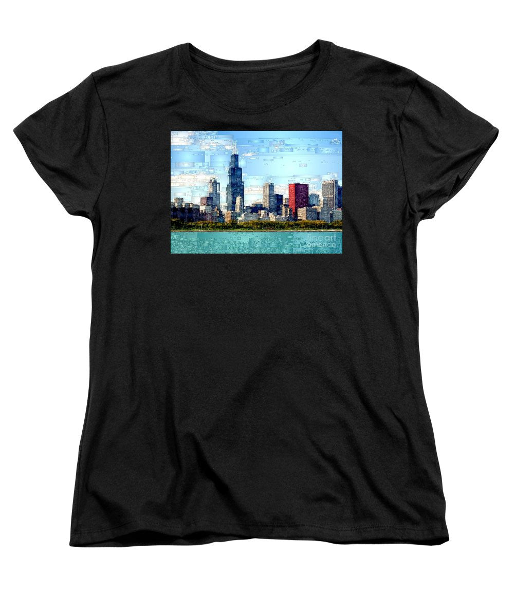 T-shirt pour femme (coupe standard) - Chicago Skyline