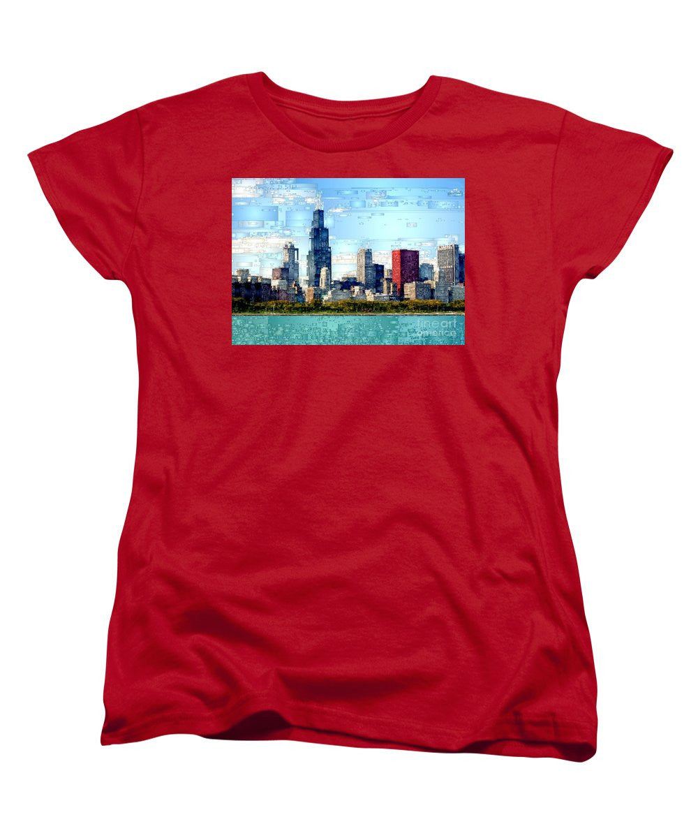 T-shirt pour femme (coupe standard) - Chicago Skyline