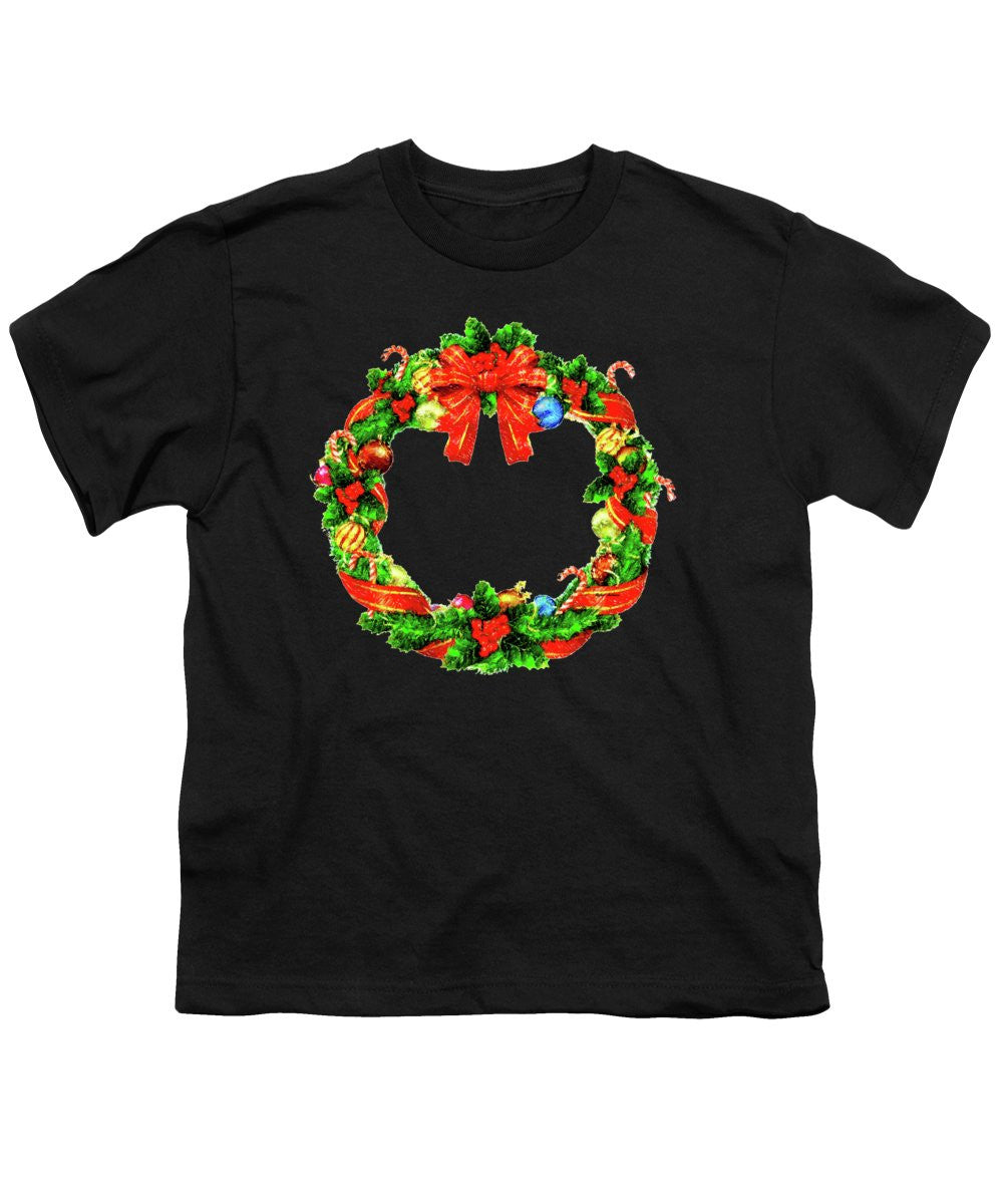 Youth T-Shirt - Christmas Wreath