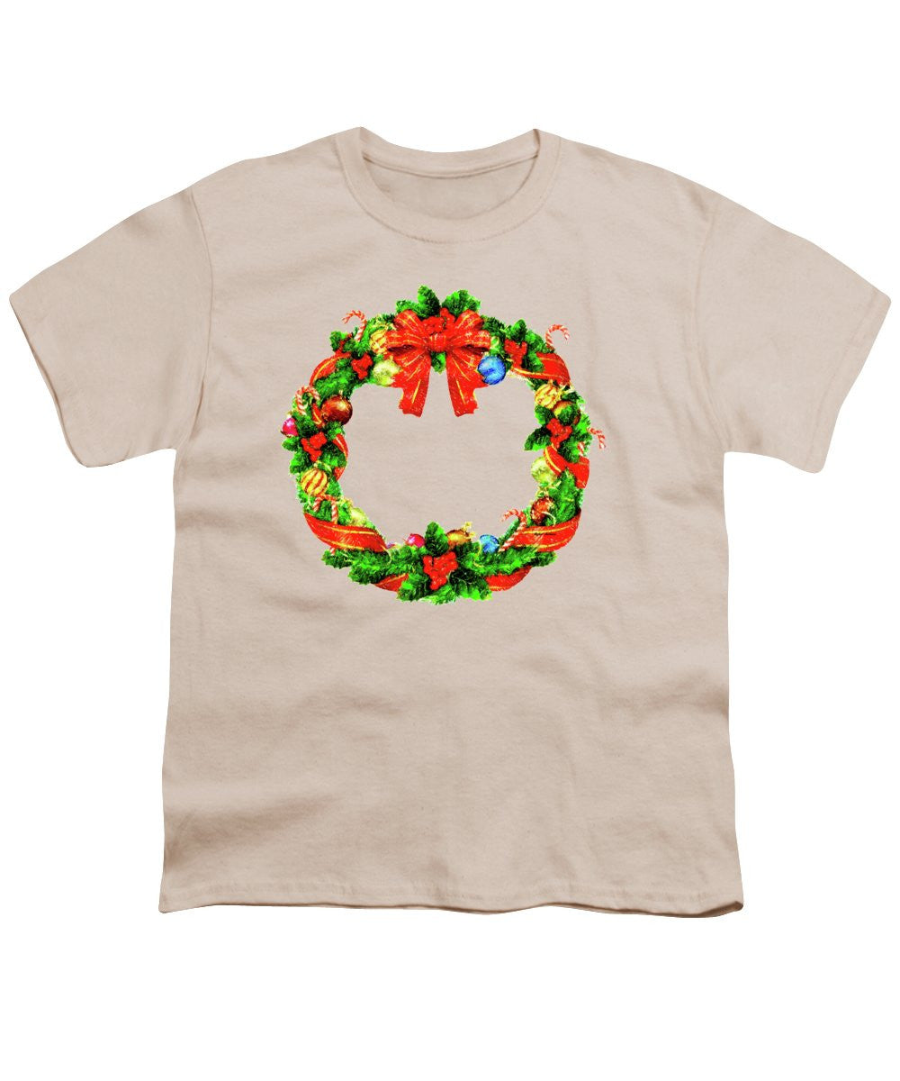 Youth T-Shirt - Christmas Wreath