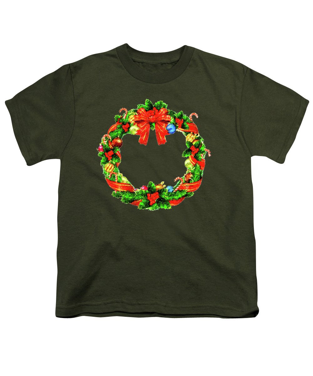 Youth T-Shirt - Christmas Wreath