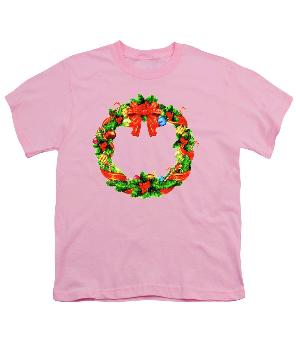 Youth T-Shirt - Christmas Wreath