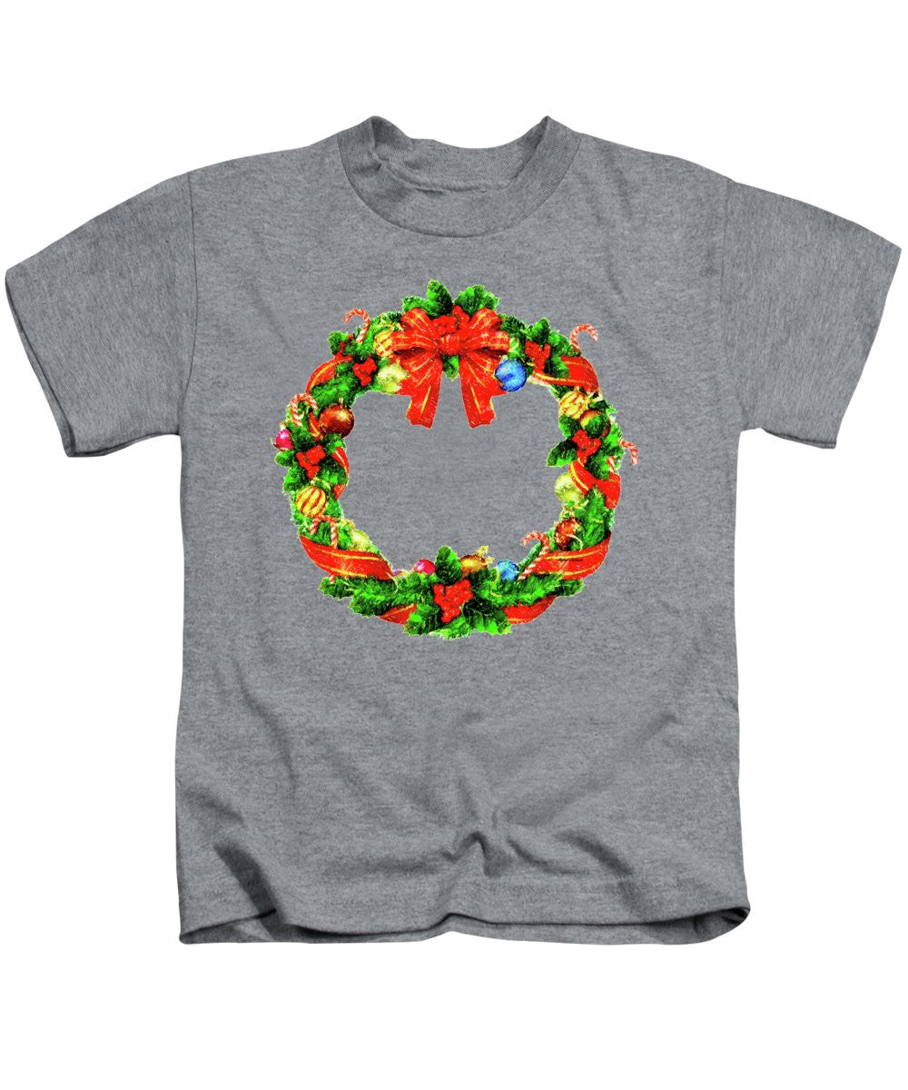 T-shirt pour enfant - Couronne de Noël