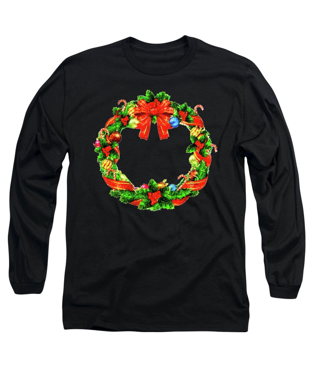 Long Sleeve T-Shirt - Christmas Wreath