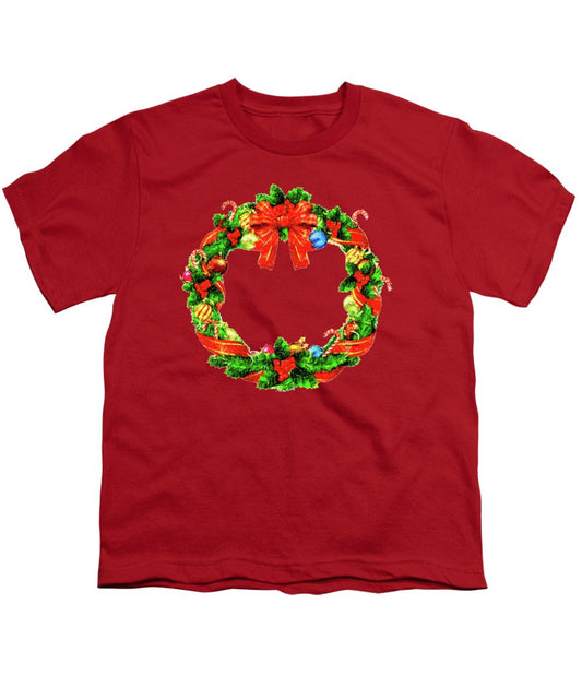 Youth T-Shirt - Christmas Wreath