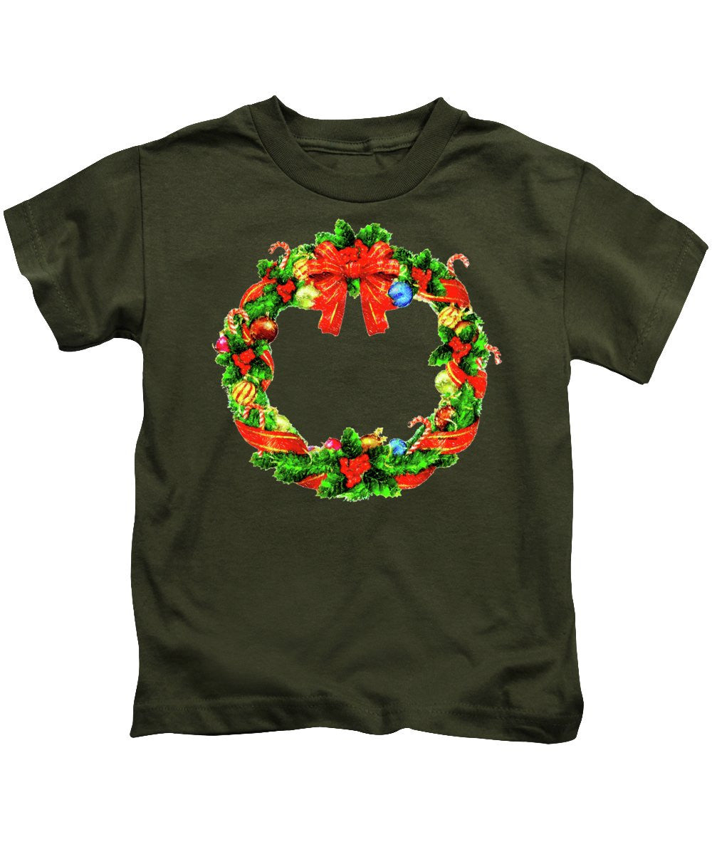 T-shirt pour enfant - Couronne de Noël