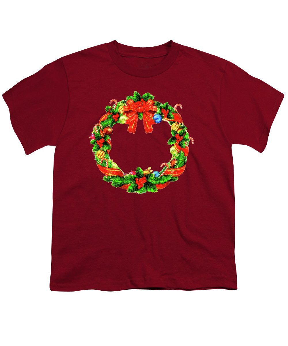 Youth T-Shirt - Christmas Wreath