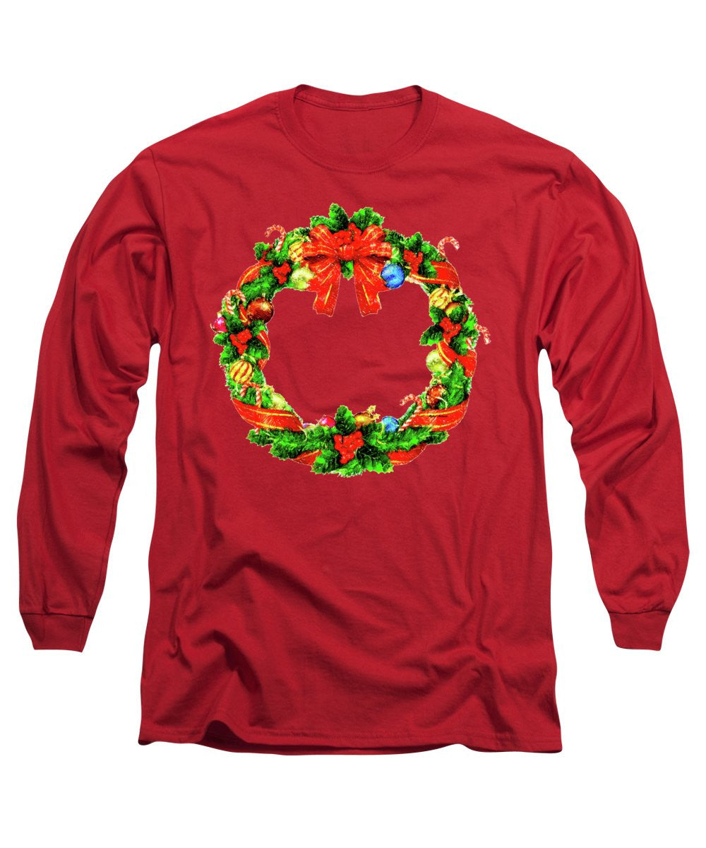 Long Sleeve T-Shirt - Christmas Wreath