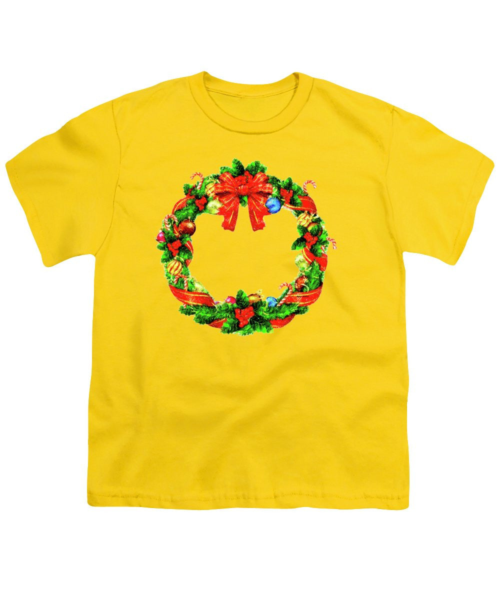 Youth T-Shirt - Christmas Wreath