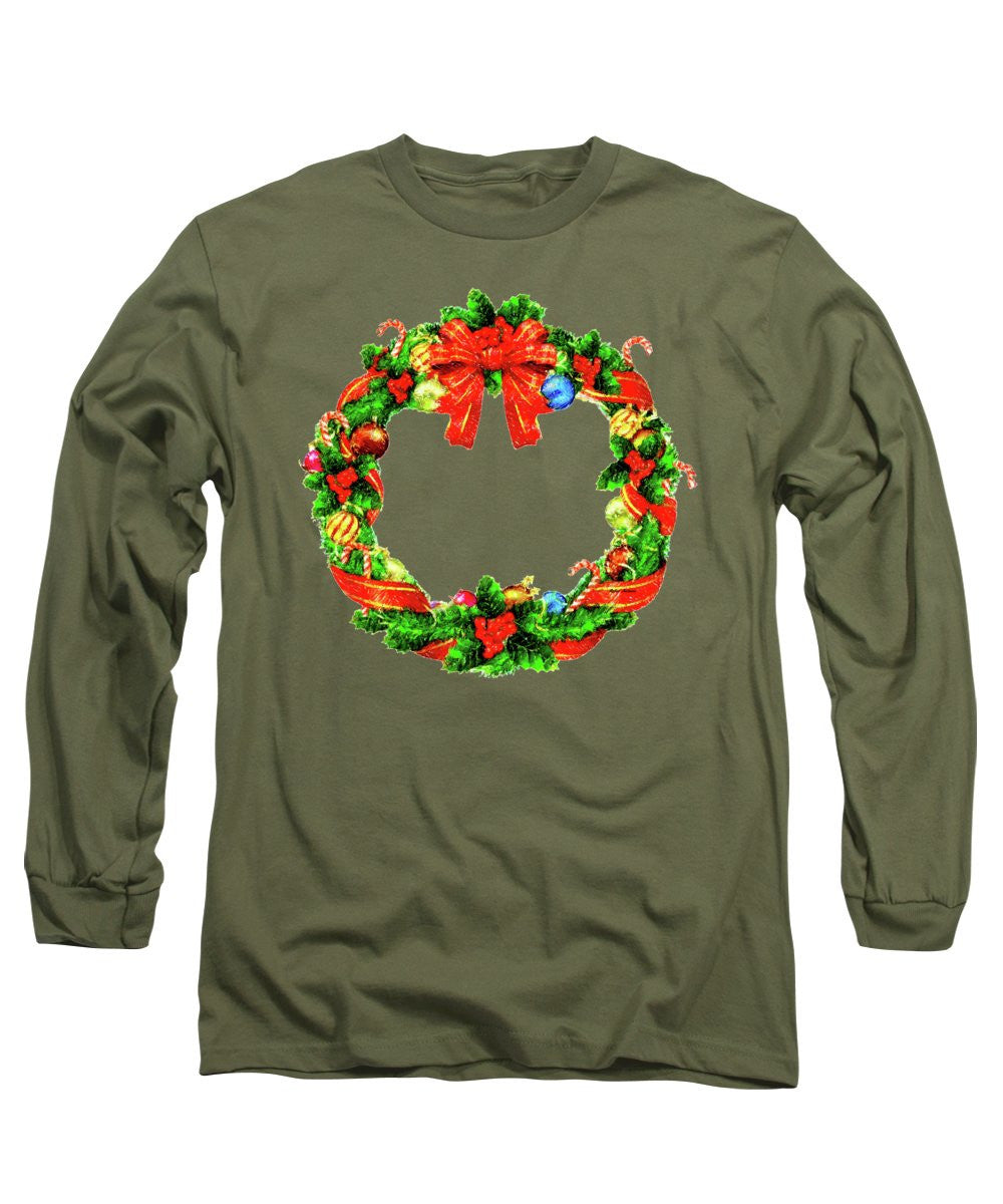 Long Sleeve T-Shirt - Christmas Wreath