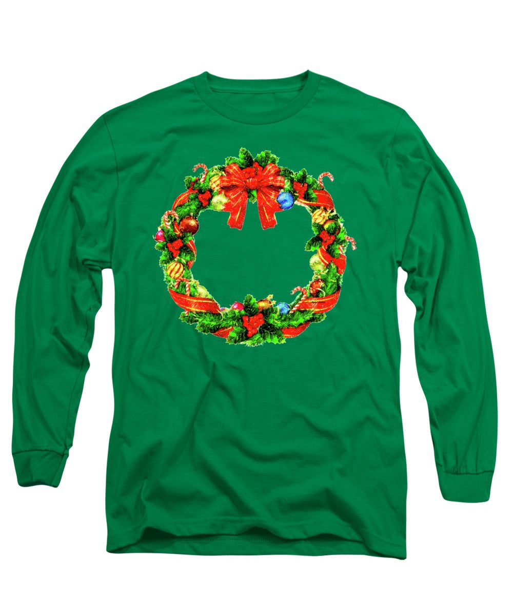 Long Sleeve T-Shirt - Christmas Wreath