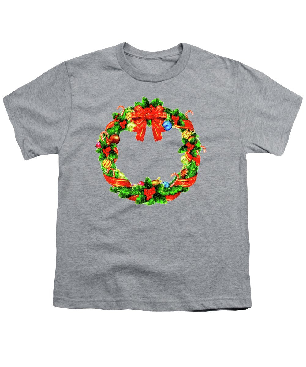 Youth T-Shirt - Christmas Wreath