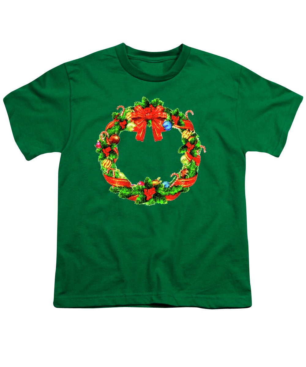 Youth T-Shirt - Christmas Wreath