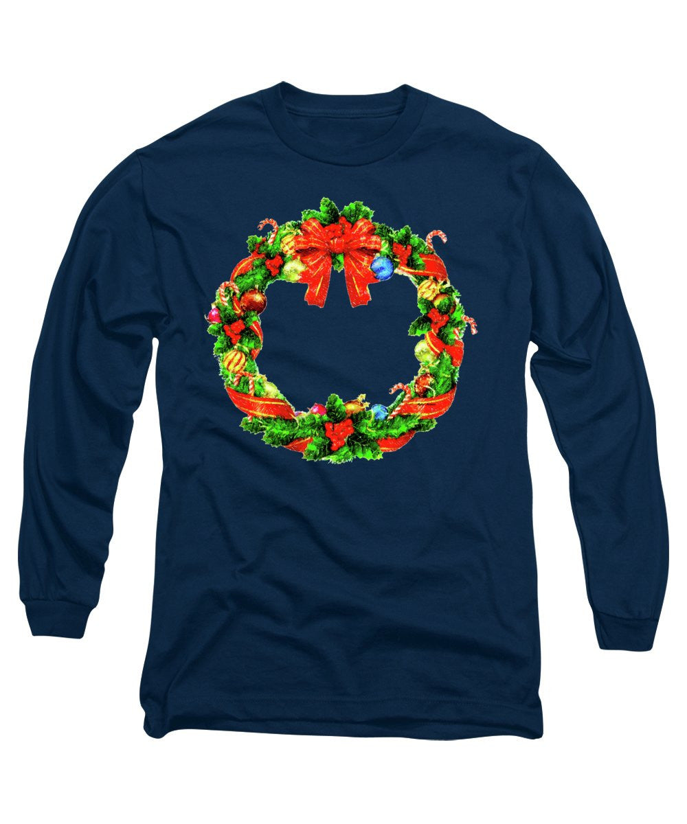 Long Sleeve T-Shirt - Christmas Wreath