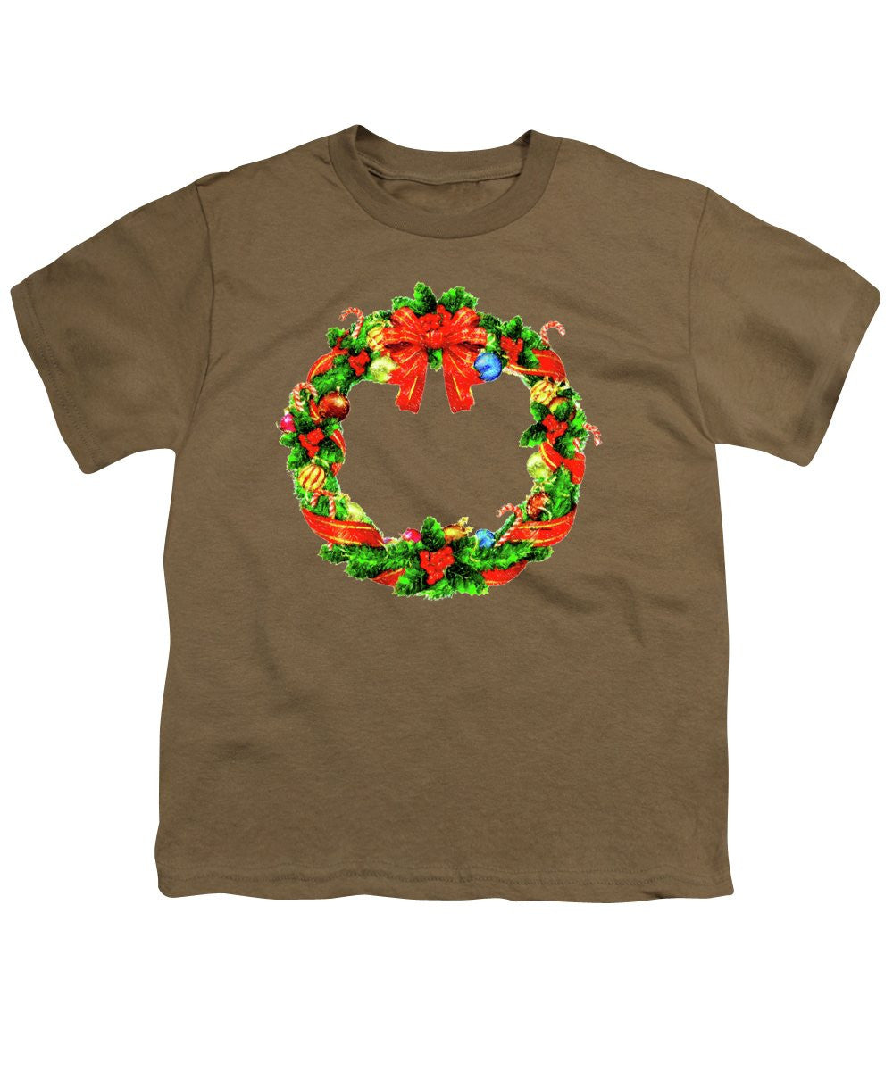 Youth T-Shirt - Christmas Wreath