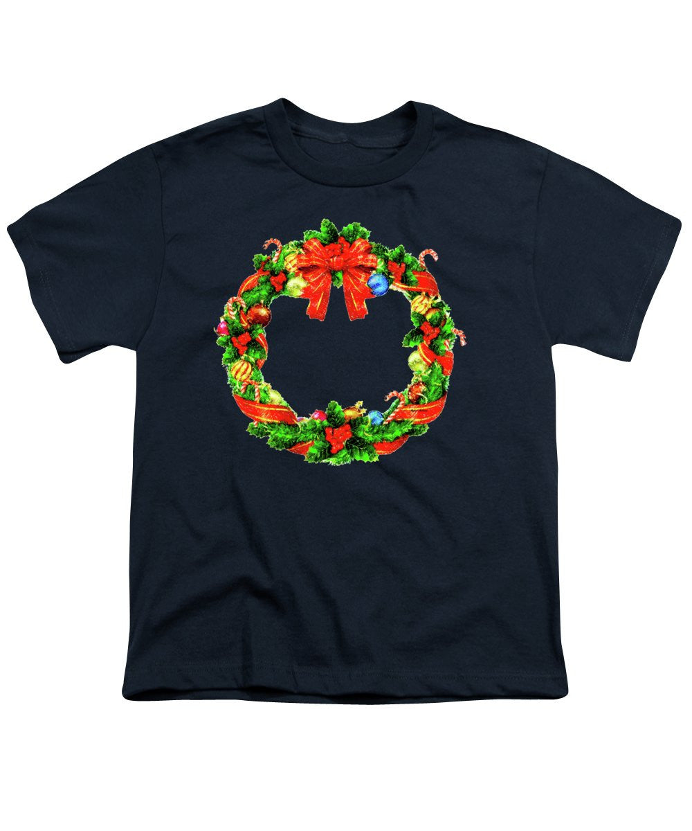 Youth T-Shirt - Christmas Wreath