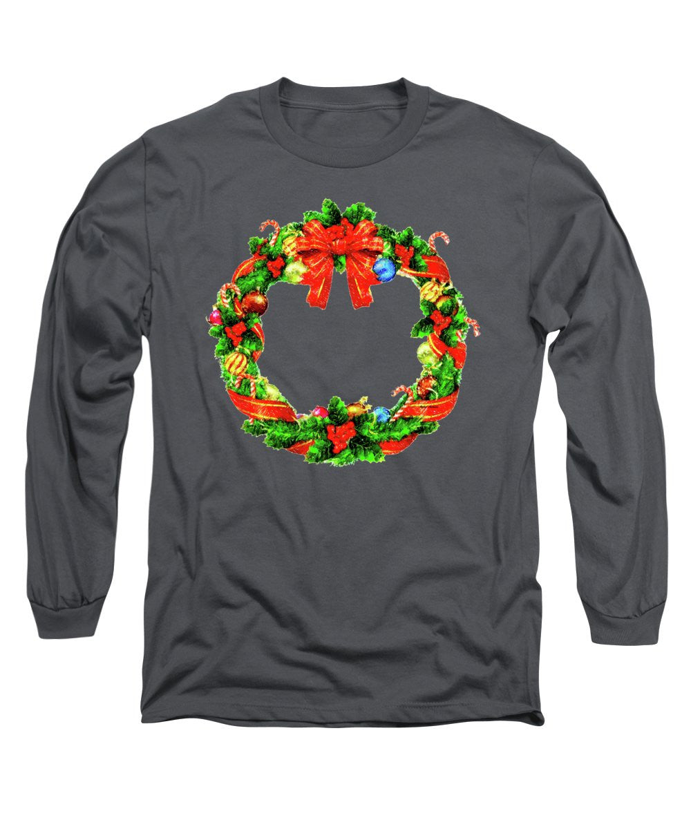 Long Sleeve T-Shirt - Christmas Wreath