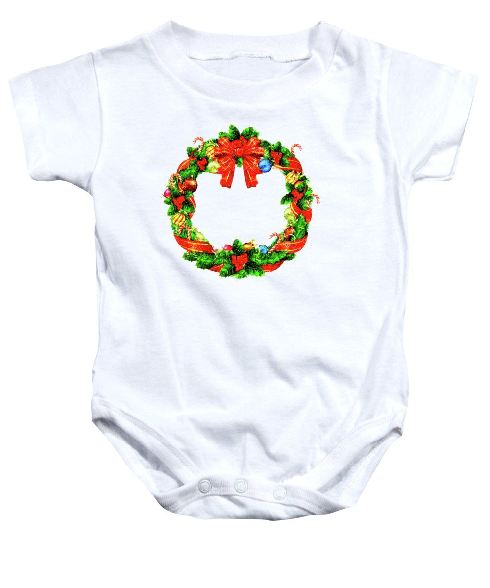 Baby Onesie - Christmas Wreath