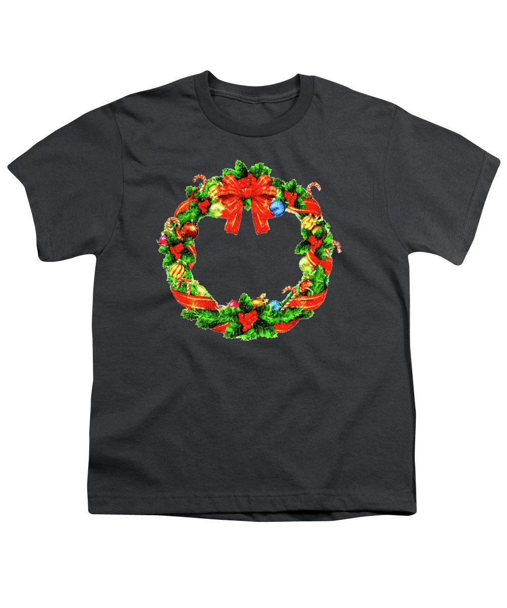 Youth T-Shirt - Christmas Wreath