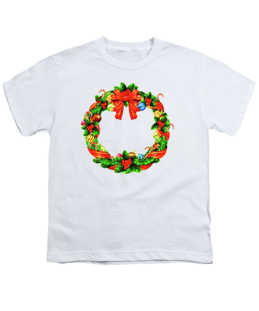 Youth T-Shirt - Christmas Wreath