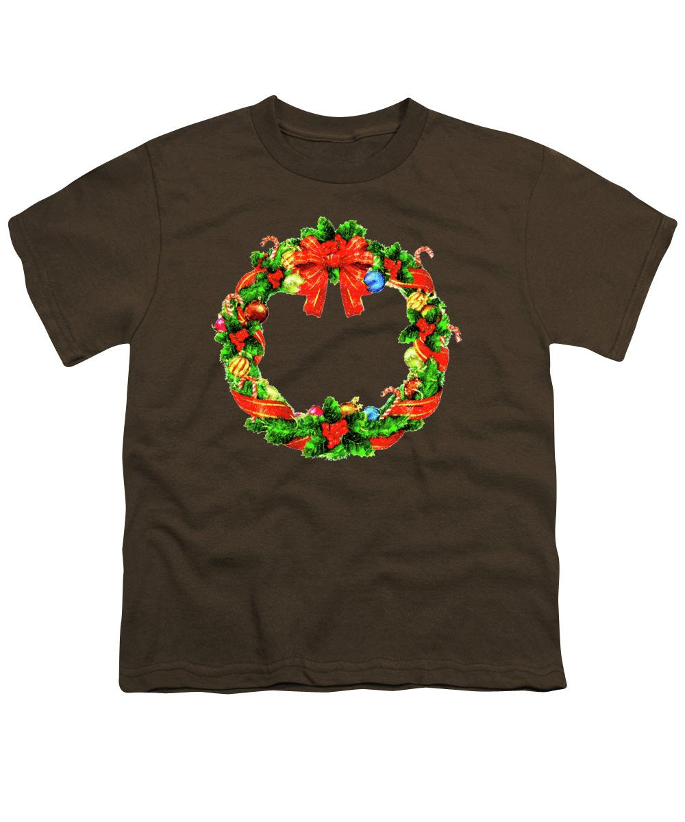 Youth T-Shirt - Christmas Wreath