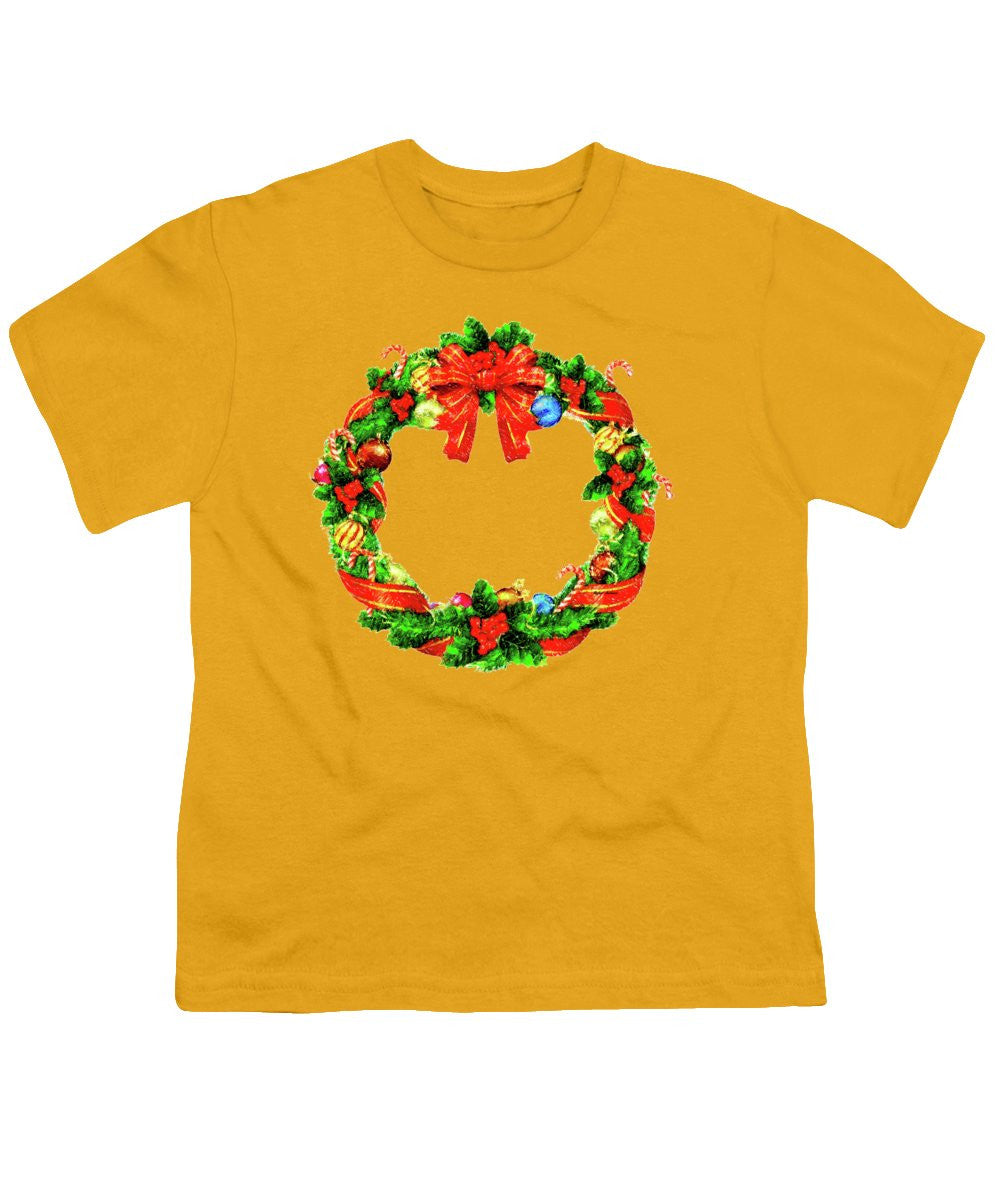 Youth T-Shirt - Christmas Wreath