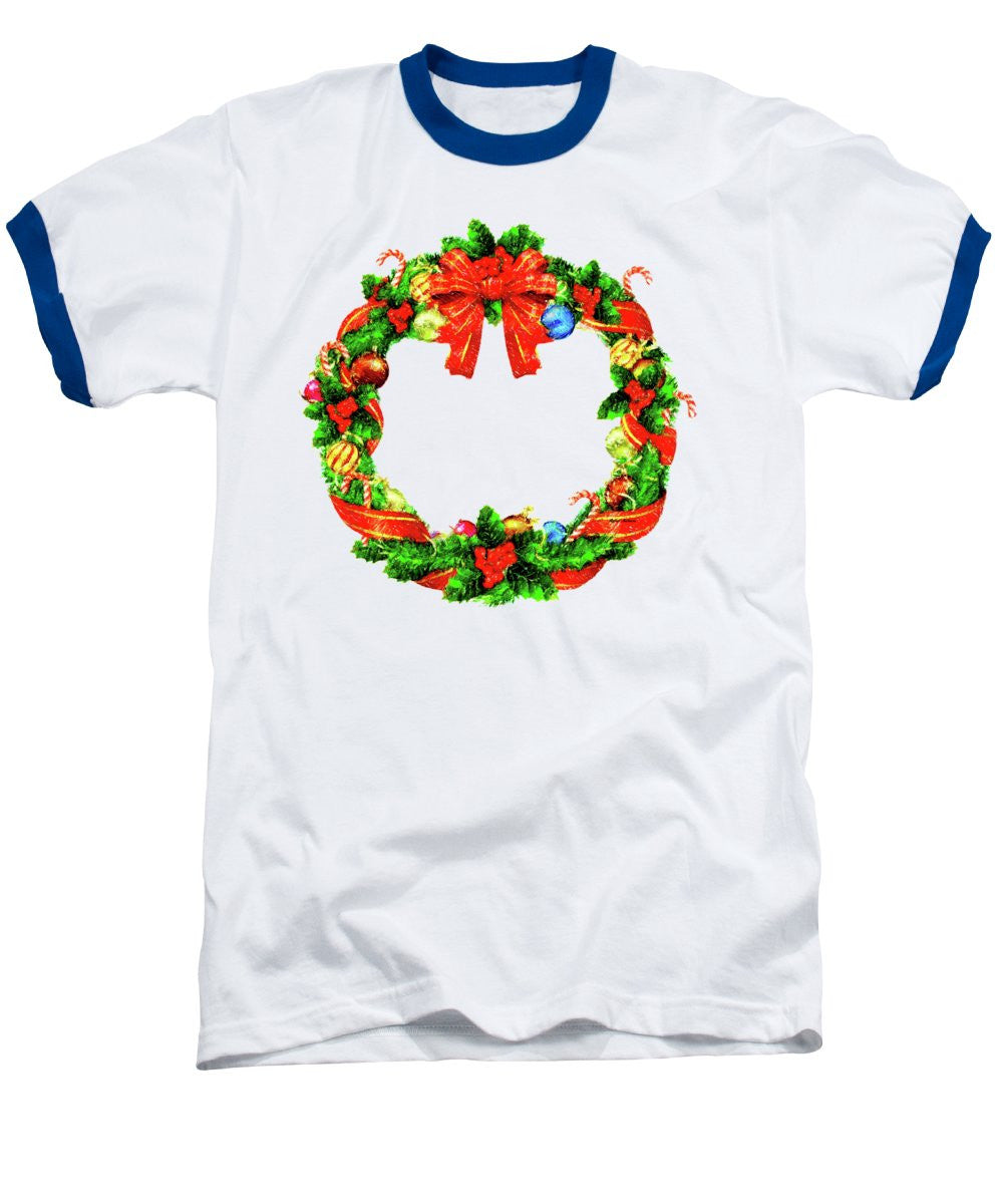 Baseball T-Shirt - Christmas Wreath