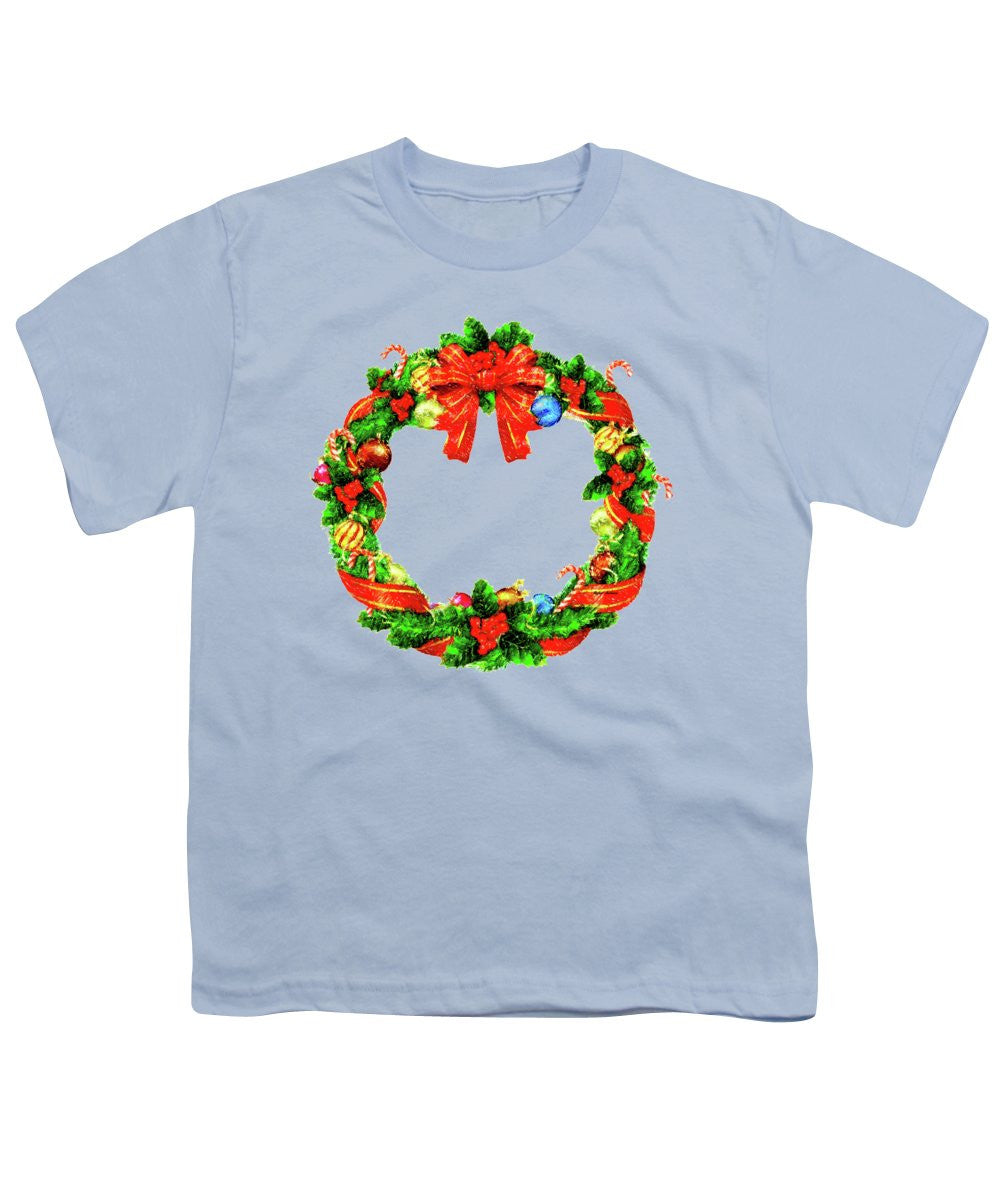 Youth T-Shirt - Christmas Wreath