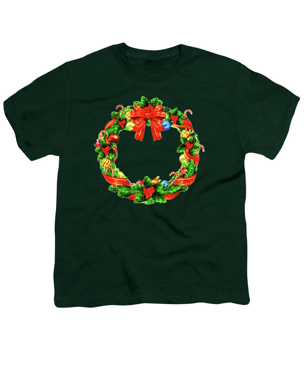 Youth T-Shirt - Christmas Wreath