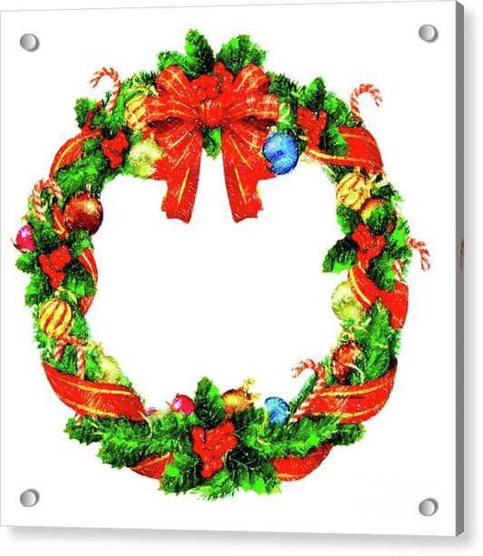 Acrylic Print - Christmas Wreath