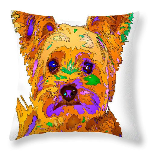 Throw Pillow - Cupcake The Yorkie. Pet Series