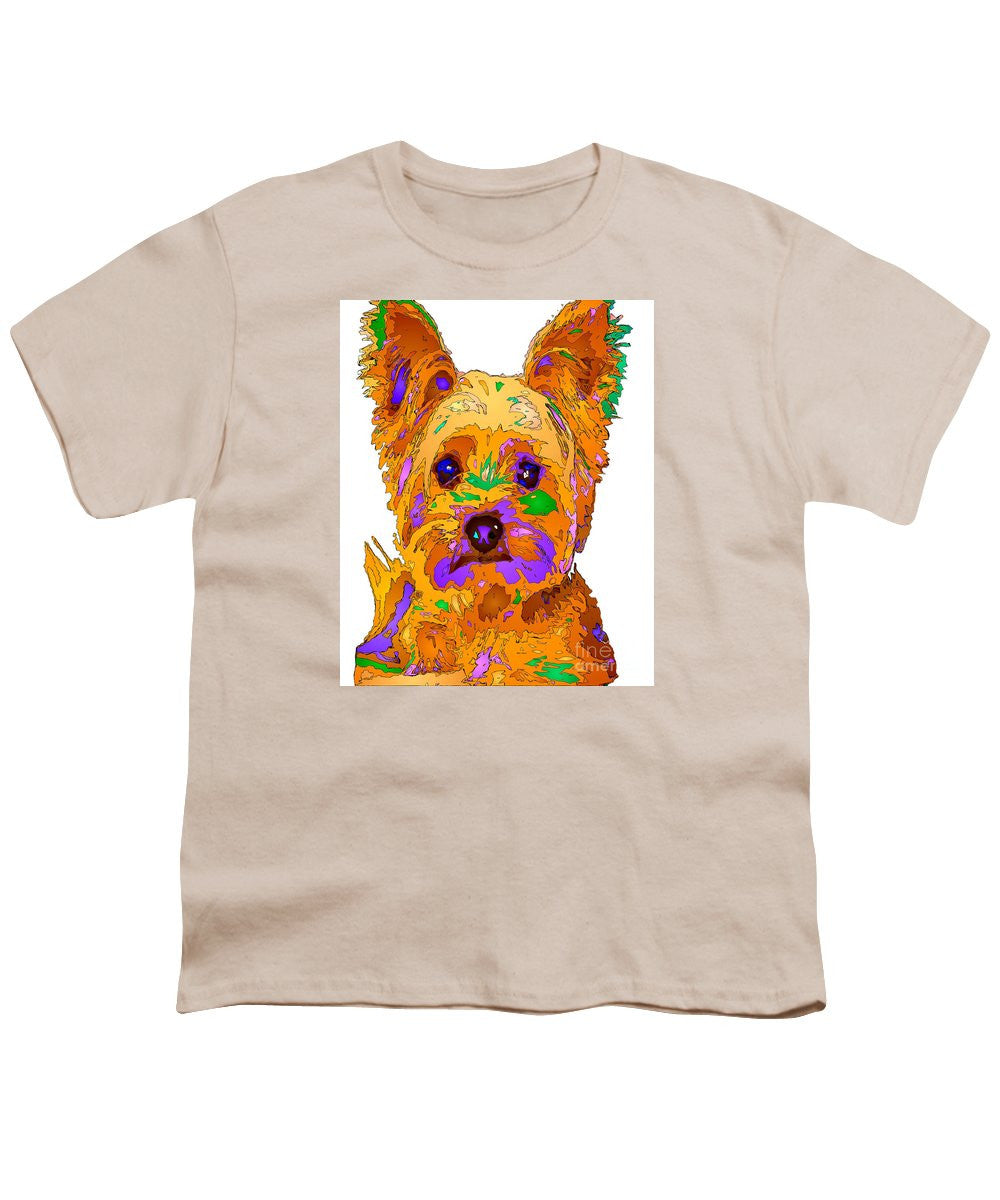 Youth T-Shirt - Cupcake The Yorkie. Pet Series