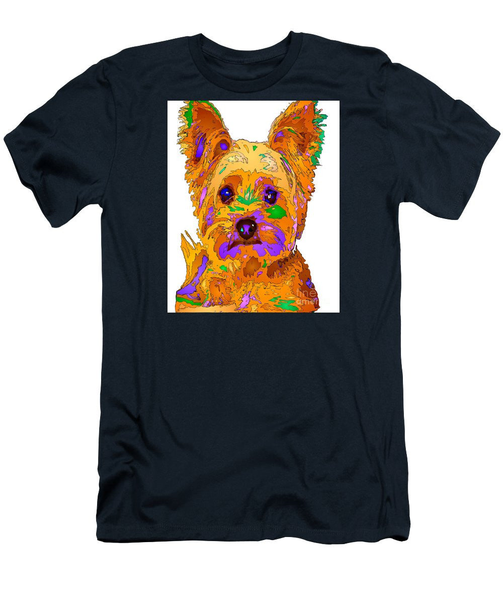 Men's T-Shirt (Slim Fit) - Cupcake The Yorkie. Pet Series