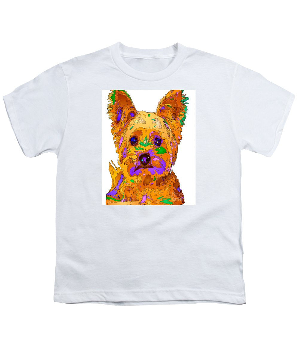 Youth T-Shirt - Cupcake The Yorkie. Pet Series