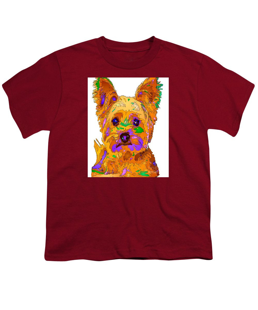 Youth T-Shirt - Cupcake The Yorkie. Pet Series