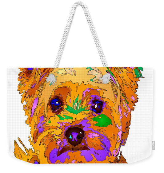 Weekender Tote Bag - Cupcake The Yorkie. Pet Series