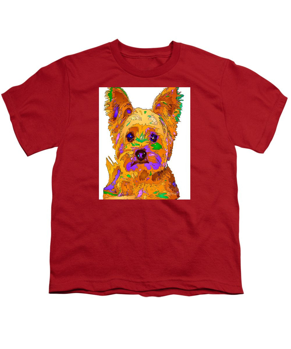 Youth T-Shirt - Cupcake The Yorkie. Pet Series